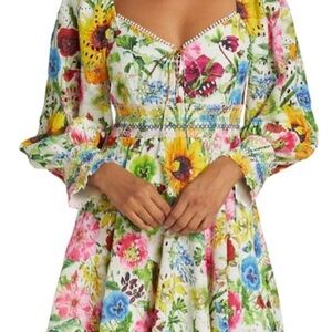NWT Alice + Olivia Floral Long Sleeve Dress - Multicolor